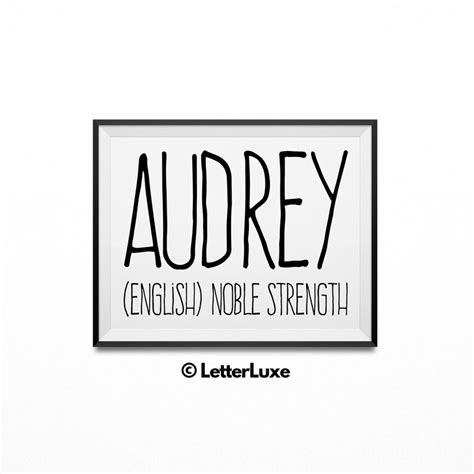 Audrey Name Meaning Art Landscape Printable Baby Shower T Etsy