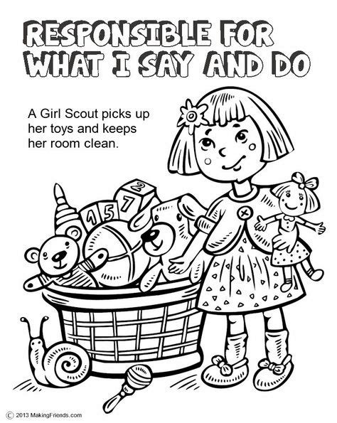 The Law Use Resources Wisely Coloring Page Girl Scouts Girl Scout