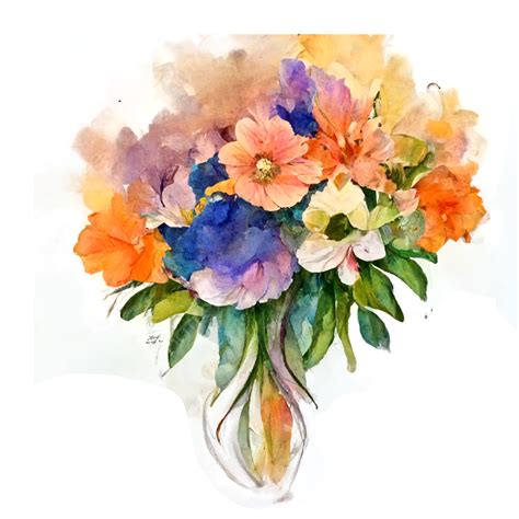 Beautiful Watercolor Flower Bouquet Watercolor Flower Watercolor