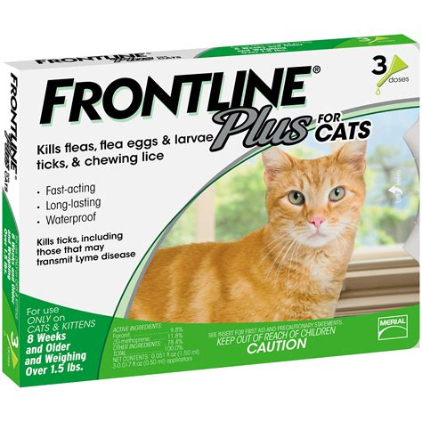 Frontline Plus For Cats And Kittens 15 Pounds And Over Flea And Tick