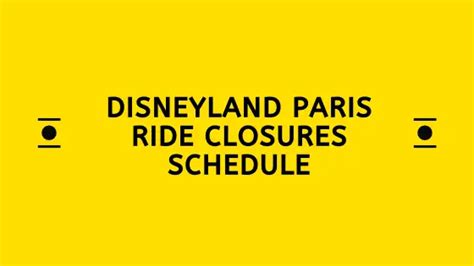 Disneyland Paris Ride Closures For 2020 Full List👈