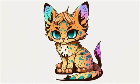 Cute Lynx Kawaii Clipart Gráfico Por Poster Boutique · Creative Fabrica