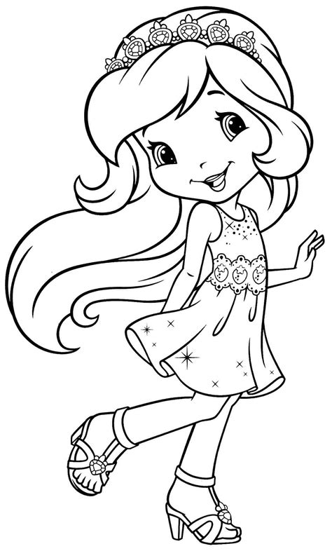 Cartoon Girl Coloring Pages At Free