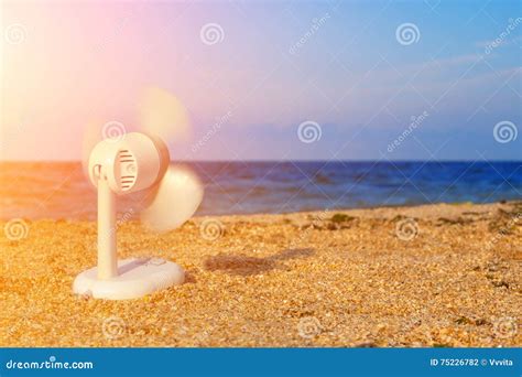 Electric Fan Blowing On The Beach Stock Photo Image Of Rest Dirty