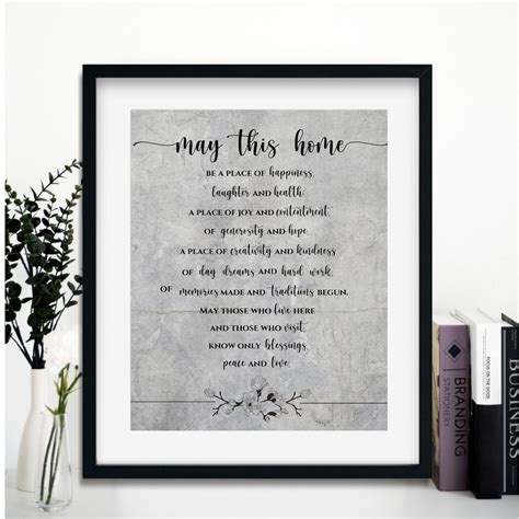 Home Quote Printable Housewarming T May This Home Poem Etsy