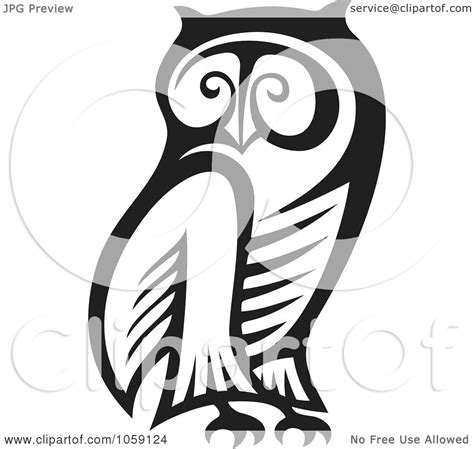 Royalty Free Vector Clip Art Illustration Of A Black And White Owl