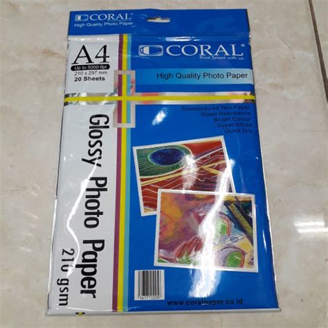 Jual Kertas Photo Glossy A Gsm Coral Glossy Photo Paper Gsm