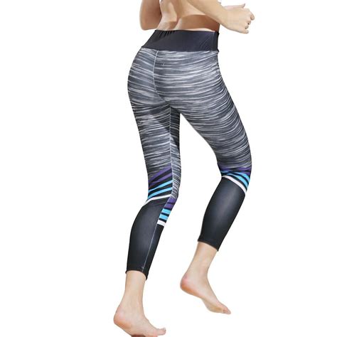 Topincn Bodybuilding Women Running Printing Pants Yoga Gym Female