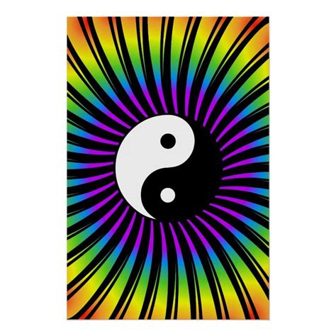 Trippy Poster Yin Yang Symbol And Spiral Design Poster Size Gender Unisex Age Group