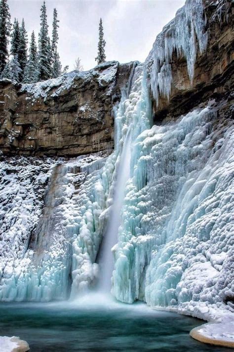 Crescent Falls In Clearwater County Alberta Canada Winter Scenery