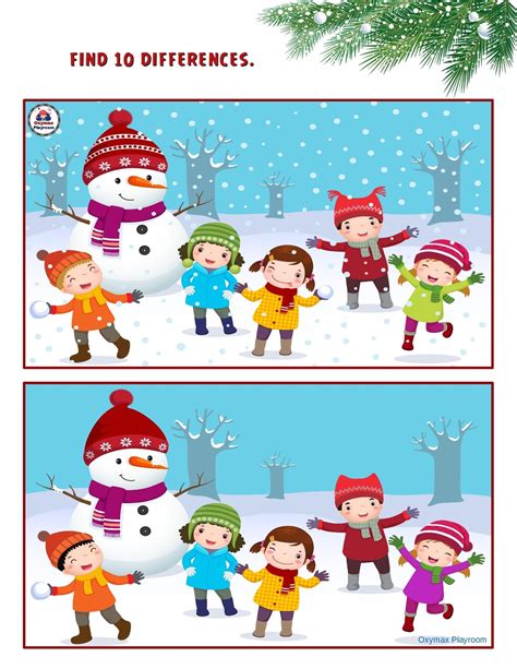 Spot The Differences Kids Game Spot The Difference Kids Winter