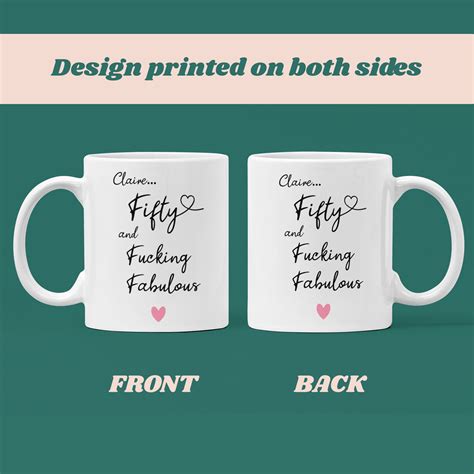 Personalised 50 Fucking Fabulous Mug Woman 50th Birthday T Confidently Quirky