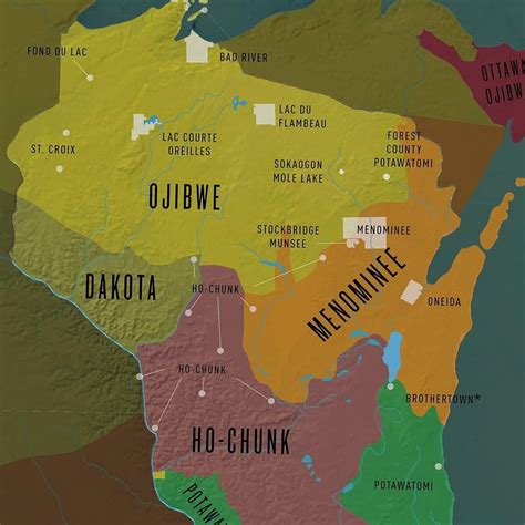 Wisconsin Native American Tribe Map Wisconsin