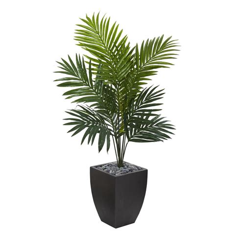 Nearly Natural 45 Ft Kentia Palm Artificial Tree In Black Wash