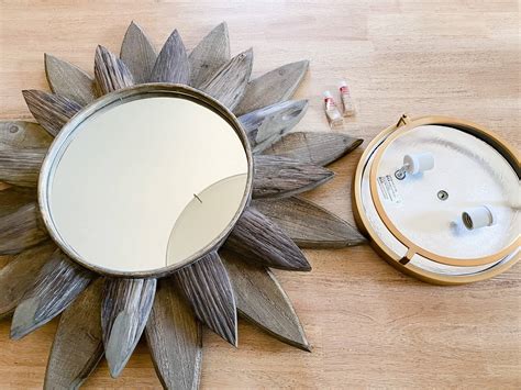 Diy Light Fixture Made From A Repurposed Sunburst Mirror Design It