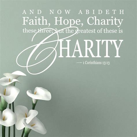 Faith Hope Charity Religious Quote Wall Sticker Decal World Of Wall