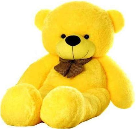 Aggallery 3 Feet Cute Yellow Fur And Heart Teddy Bear 905 Cm Yellow