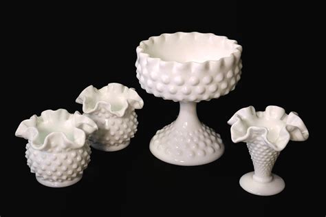 Vintage Fenton Milk Glass Hobnail Collection