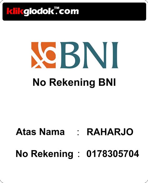 Nomor Rekening Bank: Januari 2013