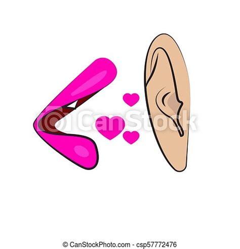 Girl Whispering In Ear Of Man Sex On Phone Love Vector Illustration