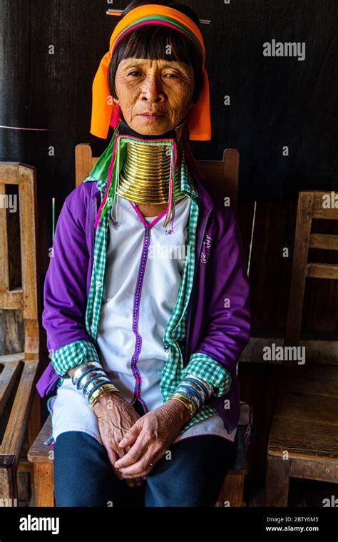 Long Necked Woman From Padaung Tribe Inle Lake Shan State Myanmar