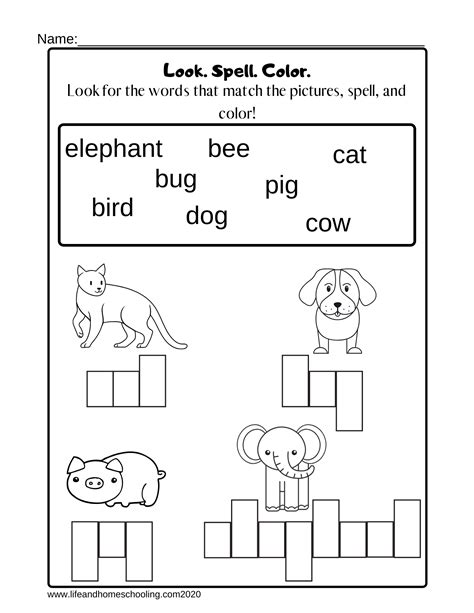 Kindergarten Worksheets Spelling Wallpaper Last