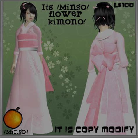 Second Life Marketplace Pink Flower Kimono