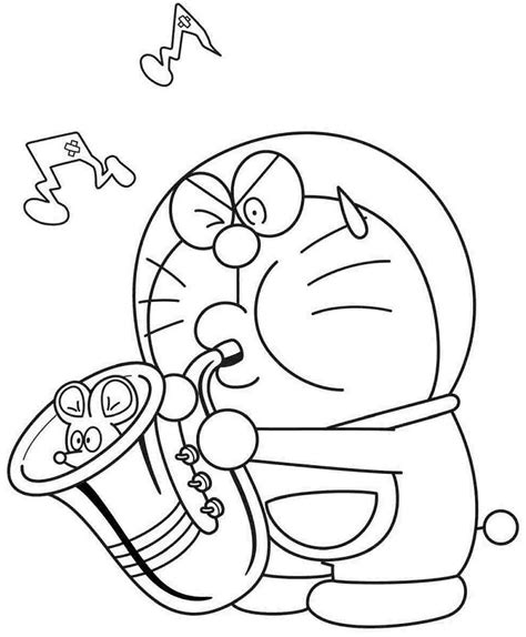 20 Gambar Mewarnai Doraemon Untuk Anak Sketsa Dan Con