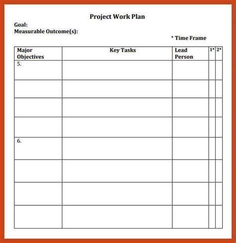 Simple Work Plan Template In Microsoft Excel Templates