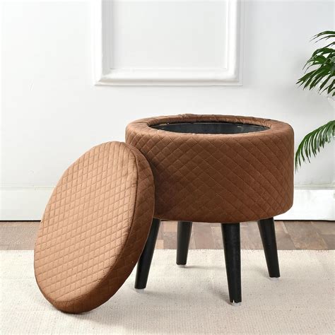 Homeaccex Storage Ottoman Stool For Living Room Upholstered Tufeted