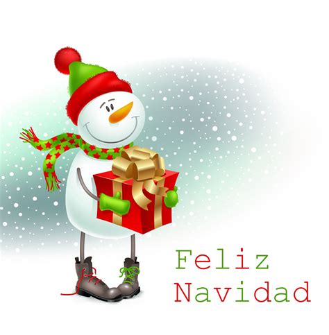 Banco De Imágenes Gratis Muñeco De Nieve Con Mensaje Feliz Navidad