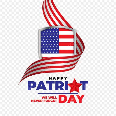 Happy Patriot Day With American Shield And Flag Happy Patriot Day