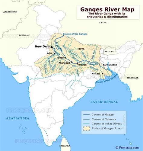 R O Ganges En La India Mapa De La India Ganga Mapa Del R O En El Sur De Asia Asia