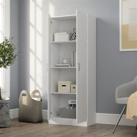 Sauder 2 Door Storagepantry Cabinet With Adjustable Shelves White