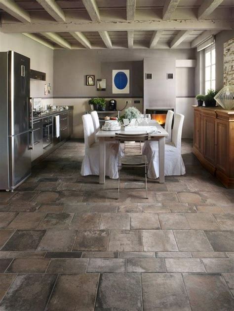 Natural stone tiles for your kitchen floor is a very classic choice and give a real sense of grandeur and stature to your space. 25 Stone Flooring Ideas With Pros And Cons - DigsDigs