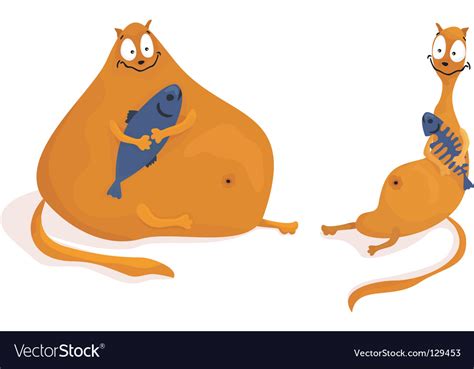 Fat And Skinny Cats Royalty Free Vector Image Vectorstock