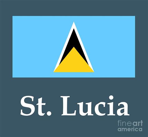 St Lucia Flag And Name Digital Art By Frederick Holiday Fine Art America