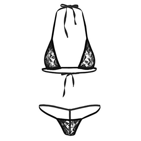 choomomo women s lingerie set sheer lace bikini bra top with micro g string extreme swimsuit