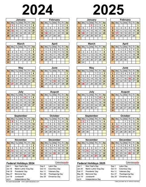 2024 2025 Two Year Calendar Free Printable Excel Templates Images