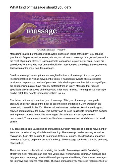 What Type Of Massage Should You Chooseunpfppdfpdf Docdroid