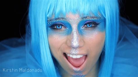 Wallpaper Face Women Model Dyed Hair Blue Eyes Open Mouth Closeup Teeth Nose