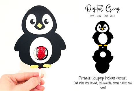 Penguin lollipop holder design SVG / DXF / EPS files (516576) | SVGs