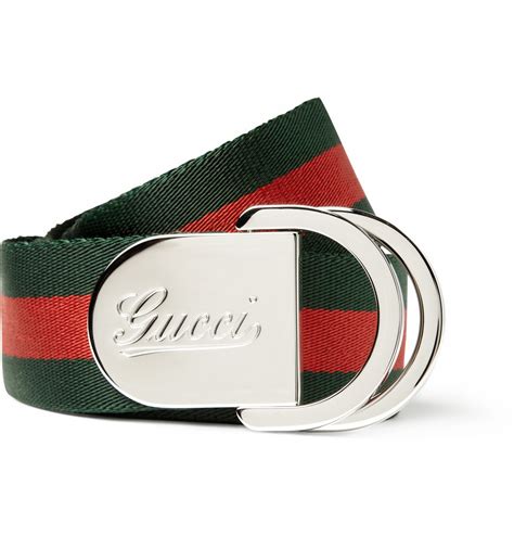 Gucci 4cm Striped Canvas Belt In Green For Men Lyst