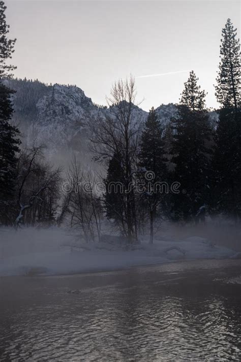 Eerie Evening Mist In Yosemite Valley Stock Photo Image Of Sierra