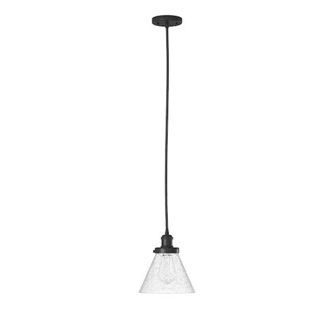 innovations lighting cone matte black modern contemporary seeded glass cone hanging pendant