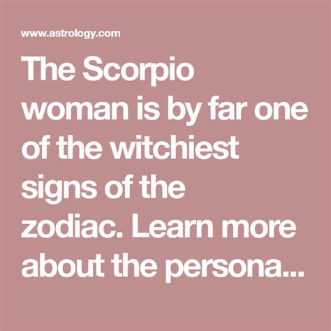 Scorpio Woman Personality Traits Love And More