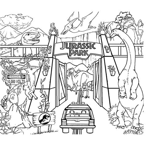 Jurassic Park Kleurplaat Coloring Pages
