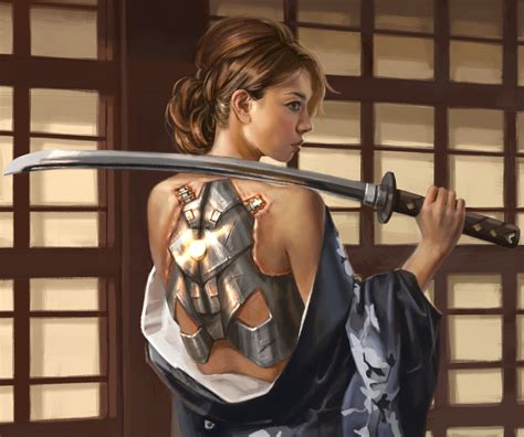 women sword katana science fiction artwork fantasy art 1920x1605 wallpaper wallhaven cc