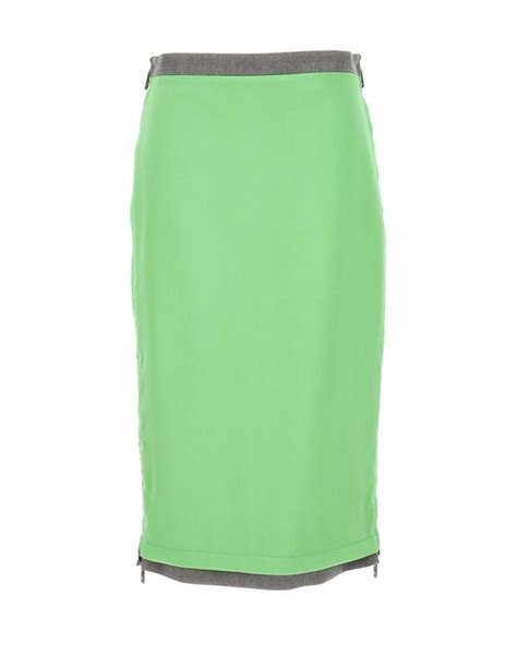 Fendi Satin And Gabardine Skirt In Green Lyst