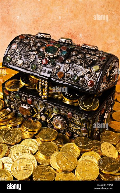 Treasure Chest With Gold Coins Stock Photo Alamy